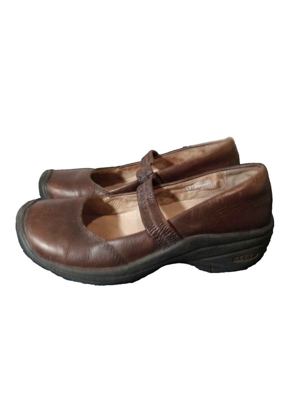 Keen Sienna Leather Mary Jane Flats Womens Size 8.5 Brown Comfort Slip On Shoes
